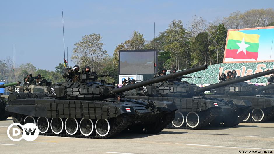 A soldier inside a military vehicle in Yangon, Myanmar, February 15, 2021