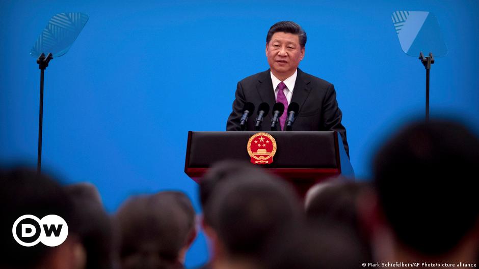 A view of the logo of the Evergrande Group at Evergrande Center in Shanghai, China on September 27, 2023