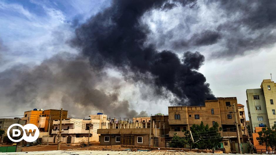 Smoke seen behind buildings