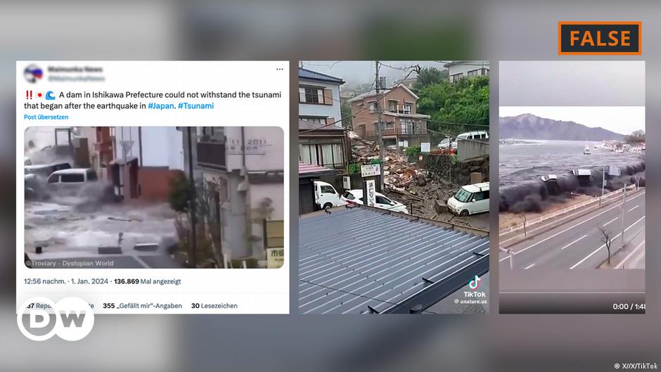 Verificación de hechos: estos videos de terremotos de Japón son reciclados