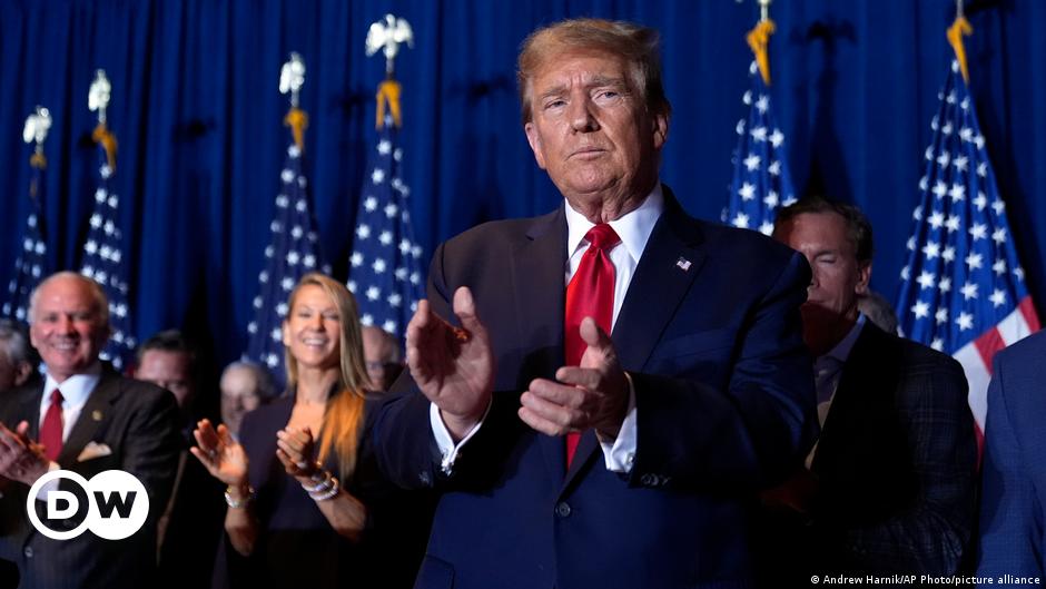 In this courtroom sketch, attorney Alina Habba points to her client, former President Donald Trump, as she delivers her closing arguments to the jury