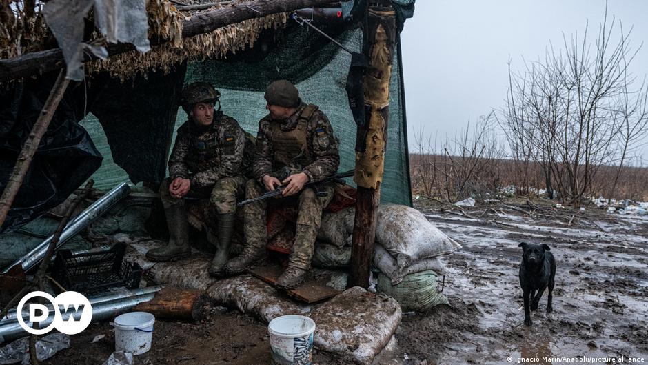 Russian President Vladimir Putin and Sevastopol Governor Mikhail Razvozhayev in Crimea, March 18, 2023.