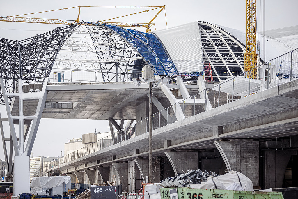 Construcción de la estación central de Riga en febrero de 2026. (Rail Baltica)